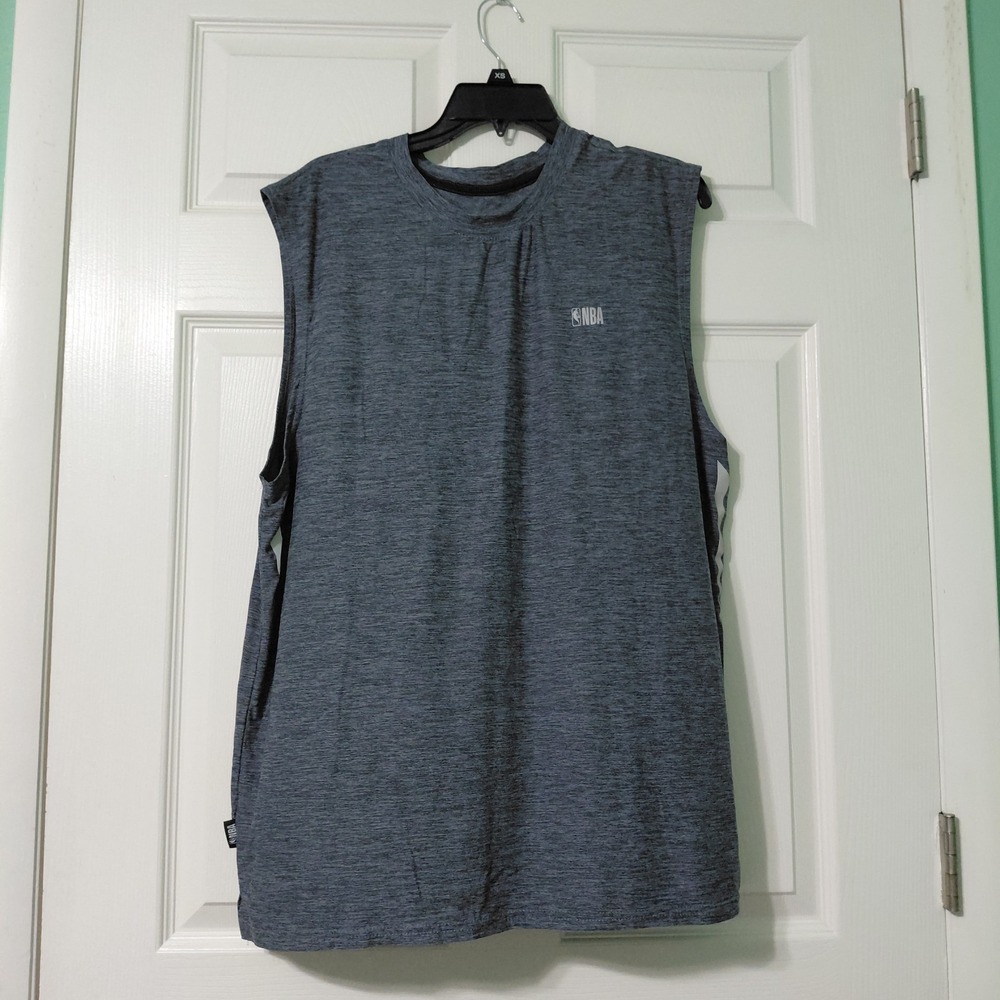NBA Tank Top Mens XLarge Heather Gray Shirt Basketball Sleeveless Trainining